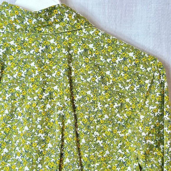 i.e.relaxed - Women's Floral Calico Button Up Shirt Sz PL Details - GREEN - Picture 8 of 13